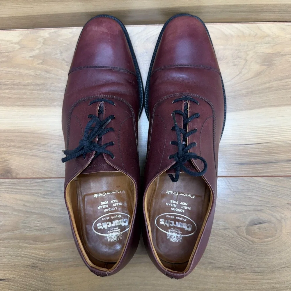 Churchs Custom Grade Consul Cap Toe Mens 10 D UK Brown Leather Oxford Formal